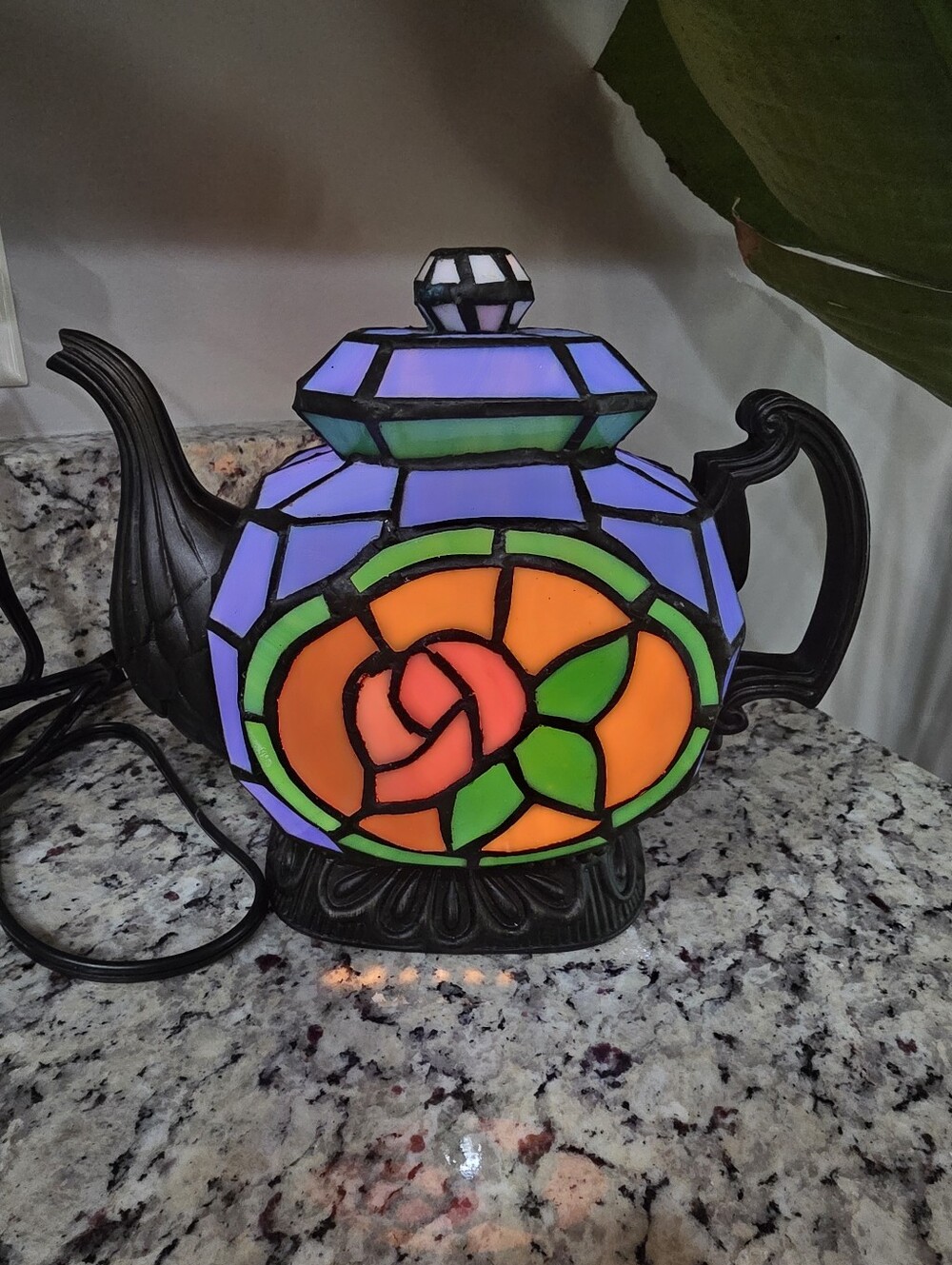 Tiffany Style Cheyenne Tea pot Accent Night light lamp